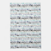 Grunge Clarinets - Blau und Grau Küchentuch (Vertikal)