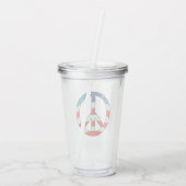 Grunge Cloud American Flag Peace Sign Acryltrinkbecher (Rückseite)