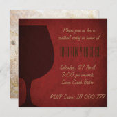 Grunge-Cocktail-Glas-Party Einladungs-Rot Einladung (Vorne/Hinten)