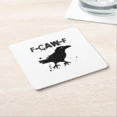 Grunge Coffee F Caw F Crow Humor Creative Style Rechteckiger Pappuntersetzer (angewinkelt)