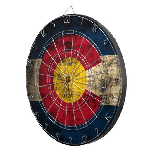 Grunge Colorado Flag Dartscheibe (Vorderseite rechts)