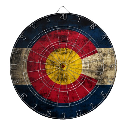 Grunge Colorado-Flagge Dartscheibe (vorne)