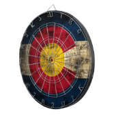 Grunge Colorado-Flagge Dartscheibe (Vorderseite rechts)