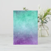 Grunge Colors - Aquamarin und Lila Save The Date (Stehend Vorderseite)