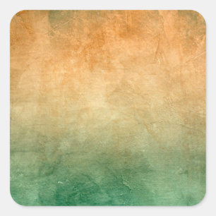 Grunge Colors - Orange & Green Quadratischer Aufkleber