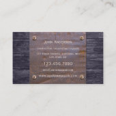 Grunge Construction Renovation Business Card Visitenkarte (Rückseite)