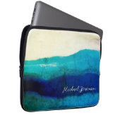 Grunge Coole Signatur Türkis und Ozean Blue Sea Laptopschutzhülle (Vorne Rechts)