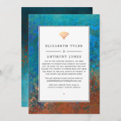 Grunge Copper Patina & Türkis Virtual Wedding Ankündigung (Vorne/Hinten)