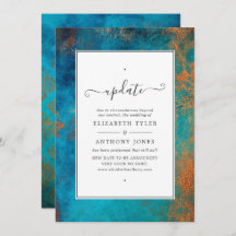 Grunge Copper Patina und Türkis Wedding Update