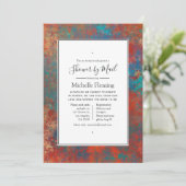 Grunge Copper Patina und Türkisdusche per Mail Einladung (Stehend Vorderseite)