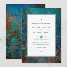 Grunge Copper Patina und türkisfarbene Hochzeit