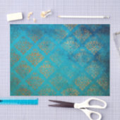 Grunge Copper Patina und Turquoise Verdigris Seidenpapier (Handwerk)