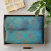 Grunge Copper Patina und Turquoise Verdigris Seidenpapier (Geschenk)