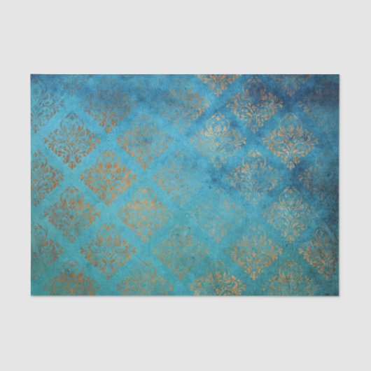 Grunge Copper Patina und Turquoise Verdigris Seidenpapier (Vorderseite)