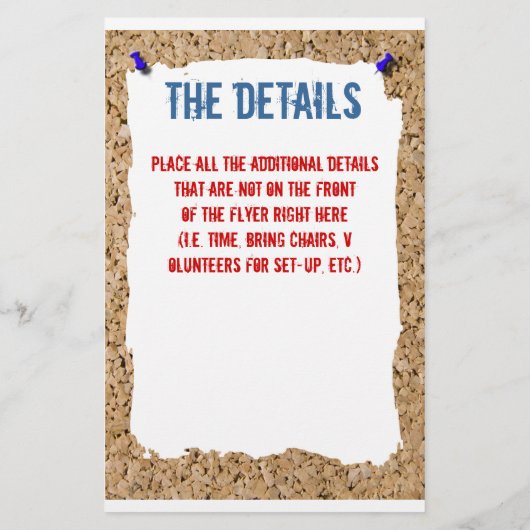 Grunge Cork Frame Foto Flyer (Hinten)