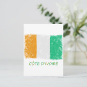Grunge Côte d'Ivoire-Flagge Postkarte (Stehend Vorderseite)