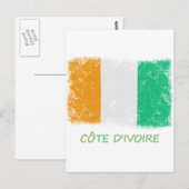 Grunge Côte d'Ivoire-Flagge Postkarte (Vorne/Hinten)