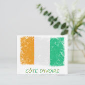 Grunge Côte d'Ivoire-Flagge Postkarte (Stehend Vorderseite)