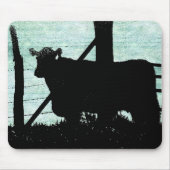 Grunge Cow Silhouette Mousepad (Vorne)