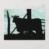 Grunge Cow Silhouette Postkarte (Vorderseite)