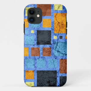 Grunge Cracked Retro Moderne Quadrate Muster Case-Mate iPhone Hülle