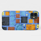 Grunge Cracked Retro Moderne Quadrate Muster Case-Mate iPhone Hülle (Rückseite (Horizontal))