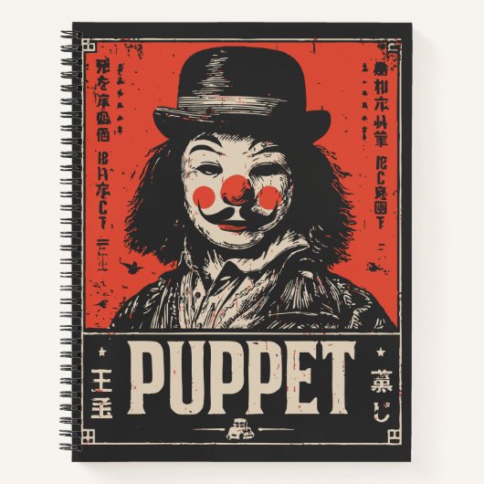 Grunge Creepy Puppet | Dark Circus Art Notizblock (Vorderseite)