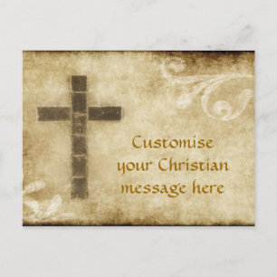 Grunge Cross #2 - Horizontales Postkartenpapier Postkarte