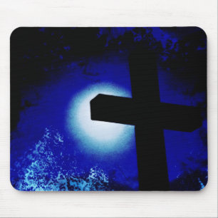 Grunge Cross Moonlight Mouse Pad Mousepad