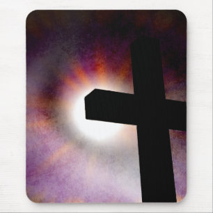 Grunge Cross Sunburst Maus Pad Mousepad