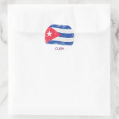 Grunge Cuba Flag Runder Aufkleber (Tasche)