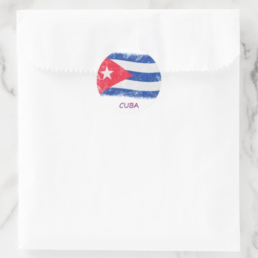 Grunge Cuba Flag Runder Aufkleber (Tasche)
