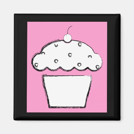 Grunge Cupcake Magnet (Vorne)