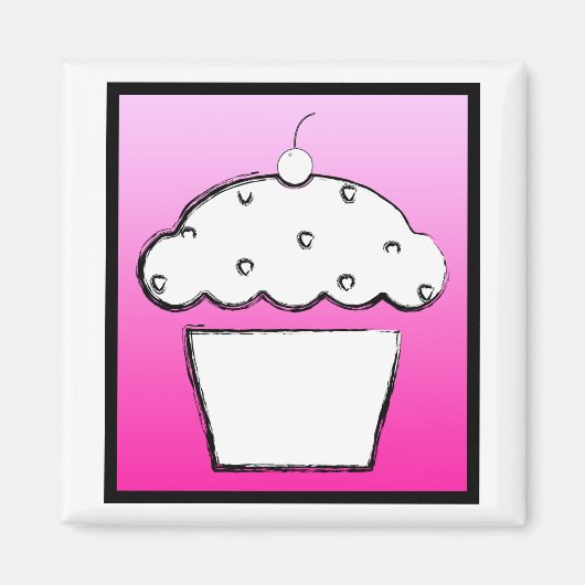 Grunge Cupcake Magnet (Vorne)
