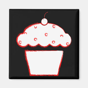 Grunge Cupcake Magnet