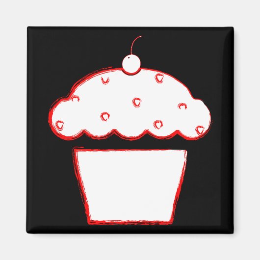 Grunge Cupcake Magnet (Vorne)