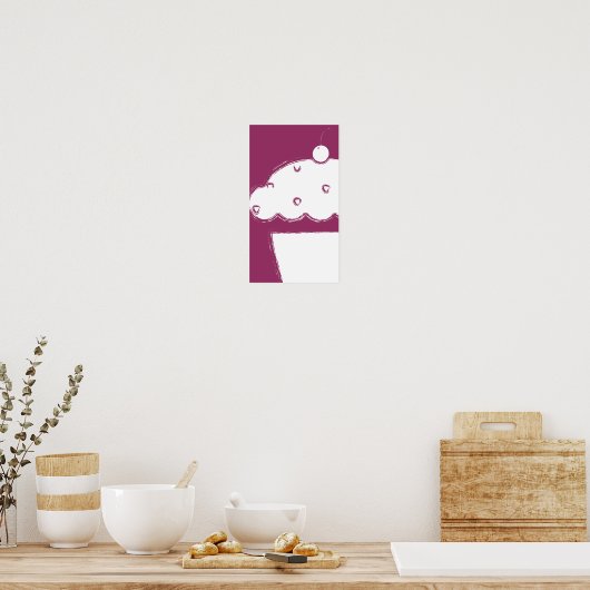Grunge Cupcake Poster (Küche)