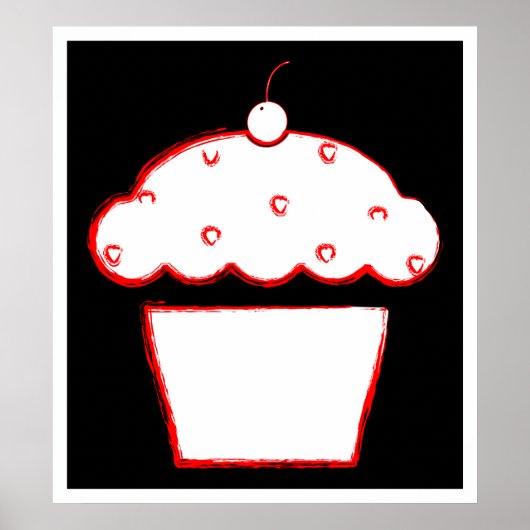 Grunge Cupcake Poster (Vorne)