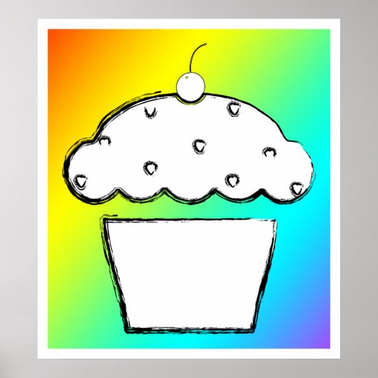 Grunge Cupcake Poster (Vorne)