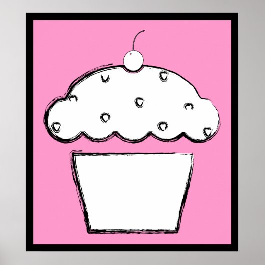 Grunge Cupcake Poster (Vorne)