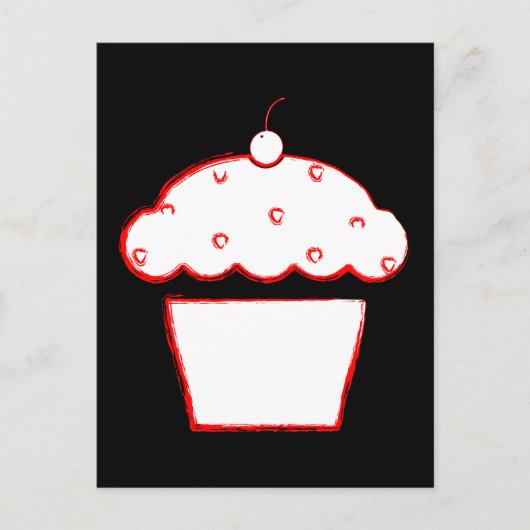 Grunge Cupcake Postkarte (Vorderseite)