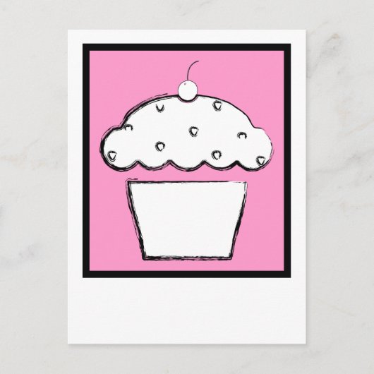 Grunge Cupcake Postkarte (Vorderseite)