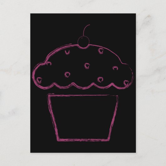 Grunge Cupcake Postkarte (Vorderseite)