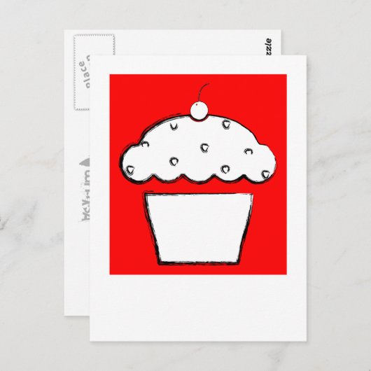 Grunge Cupcake Postkarte (Vorne/Hinten)
