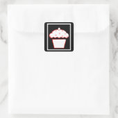 Grunge Cupcake Quadratischer Aufkleber (Tasche)
