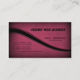 Grunge Curves Business Card, Burgund Visitenkarte
