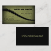 Grunge Curves Business Card, Dunkles Olive Visitenkarte (Vorne/Hinten)