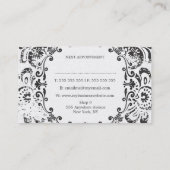 Grunge Damask Haar Stylist Terminkarten Terminkarte (Rückseite)