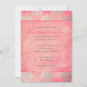 Grunge Damask/pink/Imitate Einladung zur Hochzeit  (Rückseite)