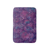 Grunge Damask Purple Violet Hot Pink Turquoise Badematte (Vorderseite Vertikal)